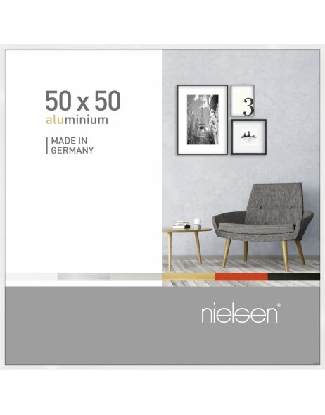 Nielsen Alurahmen Pixel 50x50 cm wei&szlig; glanz