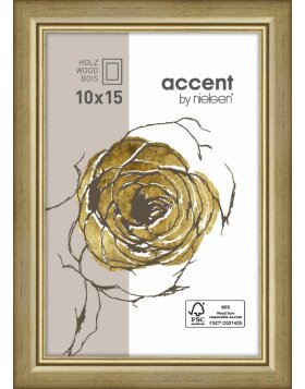 Ascot wooden frame 10x15 cm gold