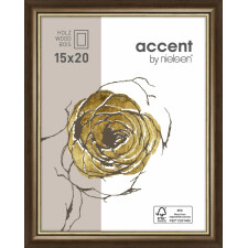 Ascot wooden frame 13x18 cm dark brown - gold