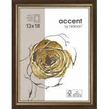 Ascot wooden frame 24x30 cm dark brown - gold