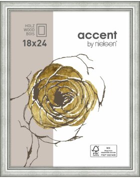 Ascot wooden frame 30x40 cm silver