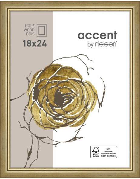 Ascot wooden frame 30x40 cm gold