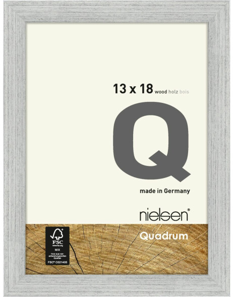 Houten clip-on lijst Quadrum 13x18 cm zilver