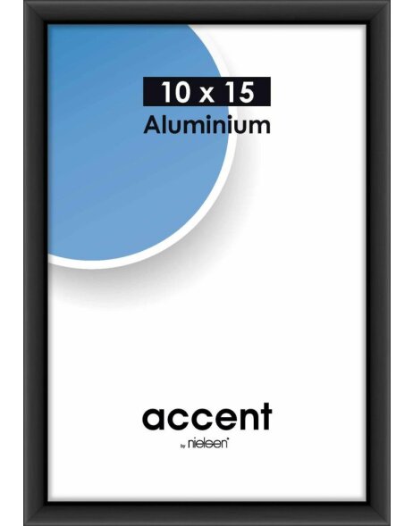 Accent aluminium lijst 10x15 cm zwart mat