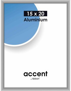 Marco de aluminio acentuado 15x20 cm plata mate