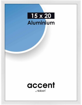 Marco de aluminio acentuado 15x20 cm blanco brillante