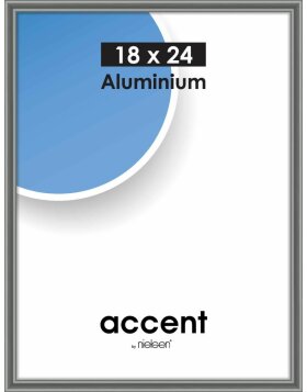 Accent aluminium frame 18x24 cm  steel glossy