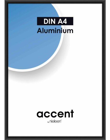 Accent aluminium frame 21x29,7 cm black mat