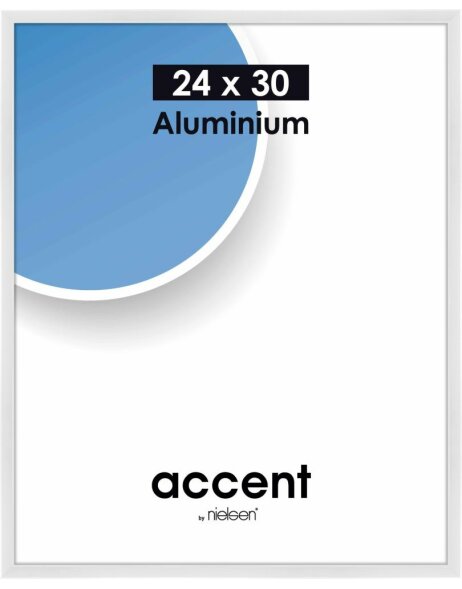 Accent aluminium lijst 24x30 cm wit glanzend