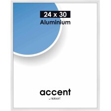 Marco de aluminio acentuado 24x30 cm blanco brillante