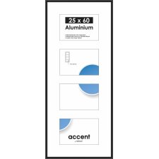 Accent aluminum frame gallery 4 photos 10x15 cm black matt