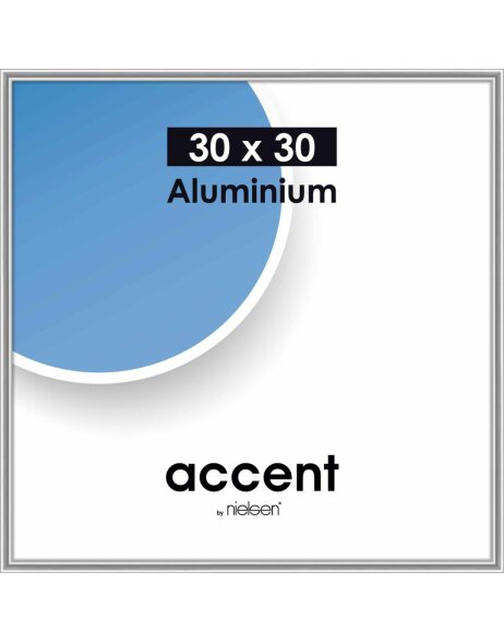 Accent aluminium frame 30x30 cm  silver glossy