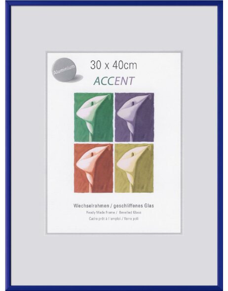 Accent aluminium lijst 40x50 cm blauw mat
