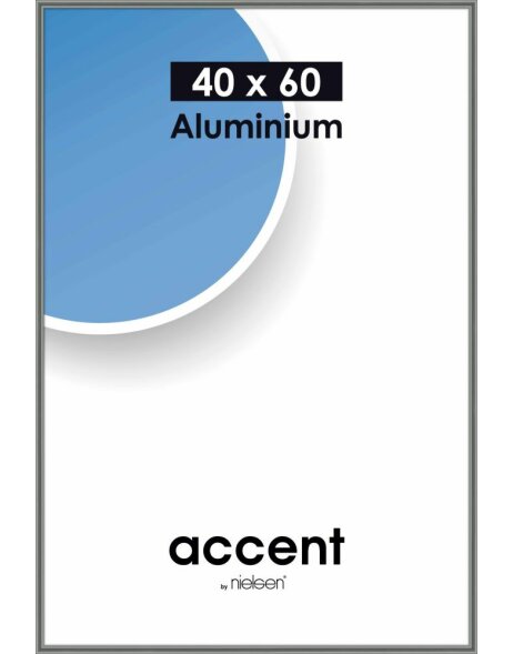 Cadre alu Accent 40x60 cm gris acier brillant