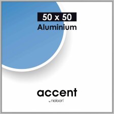 Accent aluminium lijst 50x50 cm zilver mat