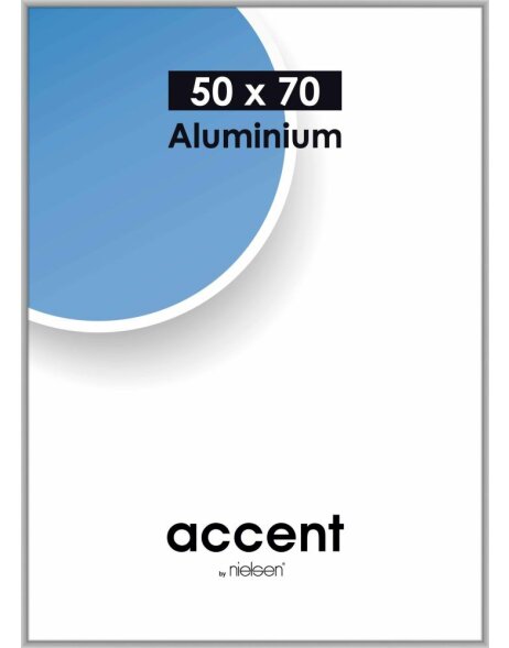 Accent aluminium lijst 50x70 cm zilver mat