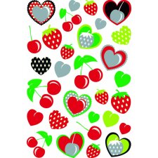 HERMA Sticker MAGIC cherries-heart, Stone