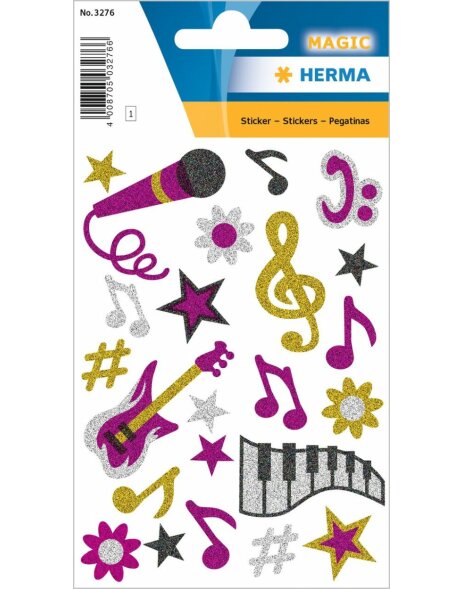 HERMA MAGIC Sticker Musik Glittery