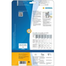 Étiquettes de plaque signalétique HERMA A4 105x148 mm argentées extrêmement adhésives film mat 100 pcs.