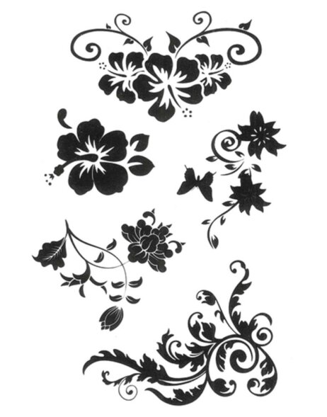 Tatouages HERMA Black Art fleurs