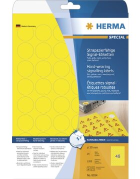 HERMA Labels signalling hard-wearing A4 &Oslash; 30 mm...