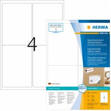 Etichette HERMA A4 bianco 99,1x139 mm carta riposizionabile opaca 400 pz.