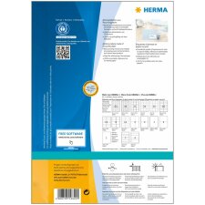 Etiquetas de dirección HERMA A4 blanco natural 63,5x38,1 mm papel reciclado mate con certificado Ángel Azul 2100 unid.