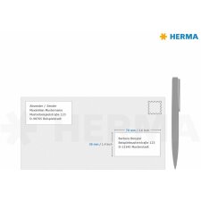 Etiquetas HERMA A4 blanco natural 70x36 mm papel reciclado mate con certificado Ángel Azul 2400 unid.
