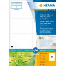 Étiquettes dadresse HERMA A4 blanc nature 99,1x33,8 mm papier recyclé mat avec certificat Ange bleu 1600 pcs.