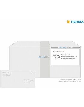 Etichette HERMA A4 bianco naturale 99,1x67,7 mm carta riciclata opaca con certificato Blue Angel 800 pz.