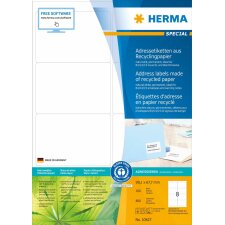 herma adresetiketten a4 natuurwit 99,1x67,7 mm recycled papier mat met Blauer Engel certificaat 800 st.