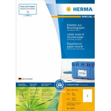 Etichette HERMA A4 bianco naturale 210x297 mm carta riciclata opaca con certificato Blue Angel 100 pz.