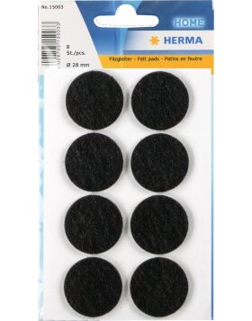 Patins en feutre HERMA noir &Oslash; 28 mm