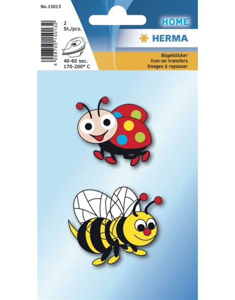 HERMA Iron on sticker bee + ladybird