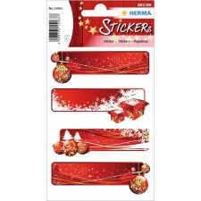 HERMA Sticker decor gift labels red, glittery