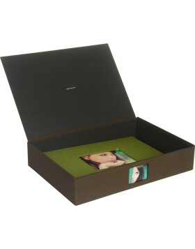 Caja de almacenaje Sena 37x25,5x7,5 cm marrón oscuro