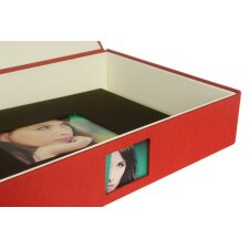 Caja de almacenamiento Sena 37x25,5x7,5 cm rojo