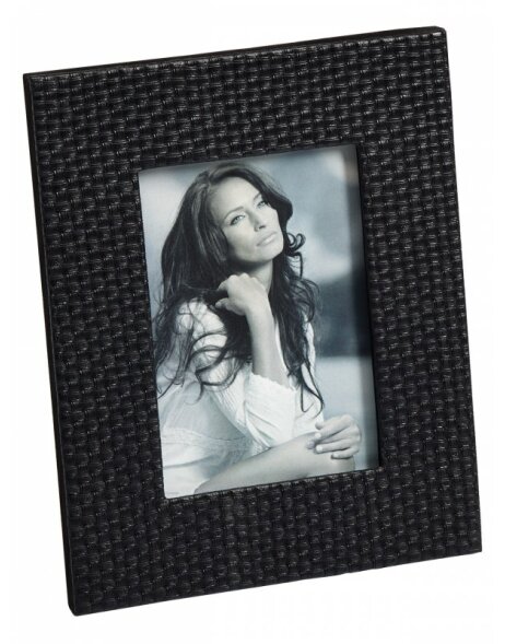 cadre noir pour portrait MADELEINE 15x20 en motif tress&eacute;