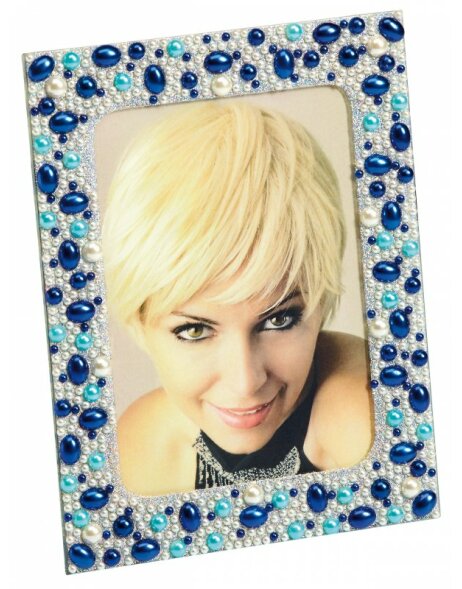 Lily glass frame 13x18 cm blue - turquoise - silver