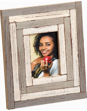 Wooden photo frame Okume 10x15 cm gray - white