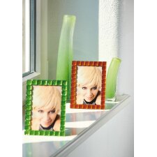 Szklana ramka na zdjęcia Colette 10x15 cm zielona