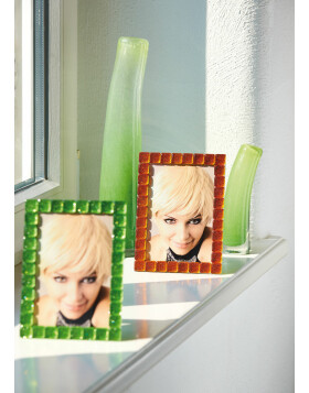 Colette glass photo frame 13x18 cm green