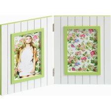 Podwójna ramka Fleurie na 2 zdjęcia 10x15 cm zielona