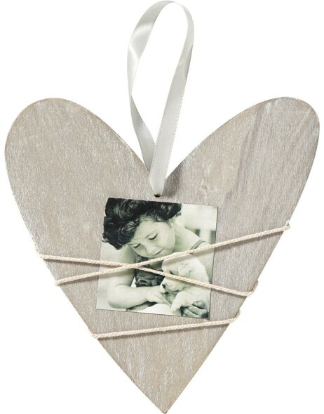 Bella Heart frame with cord gray