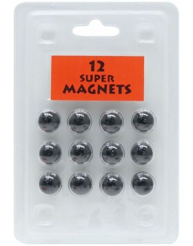 Blisterpackung 12 Magnete schwarz