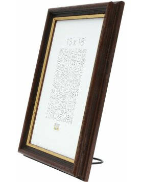 Deknudt Wooden Frame S406 walnut 9x13 cm gold edge