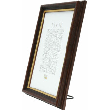 Deknudt Wooden Frame S406 walnut 15x20 cm gold edge