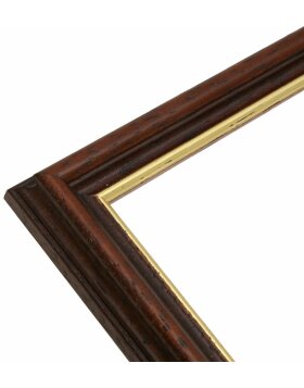Deknudt Wooden Frame S406 walnut 18x24 cm gold edge