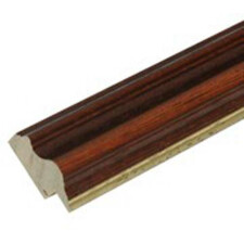 Cadre en bois S424H2 10x15 cm noyer avec bordure dorée