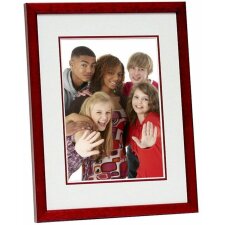Wooden frame S292 double Passepartout red 13x18 cm